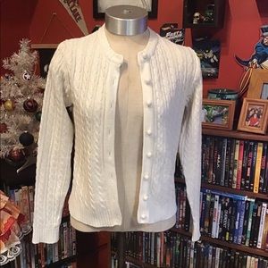 Vintage White Cardigan Sweater!